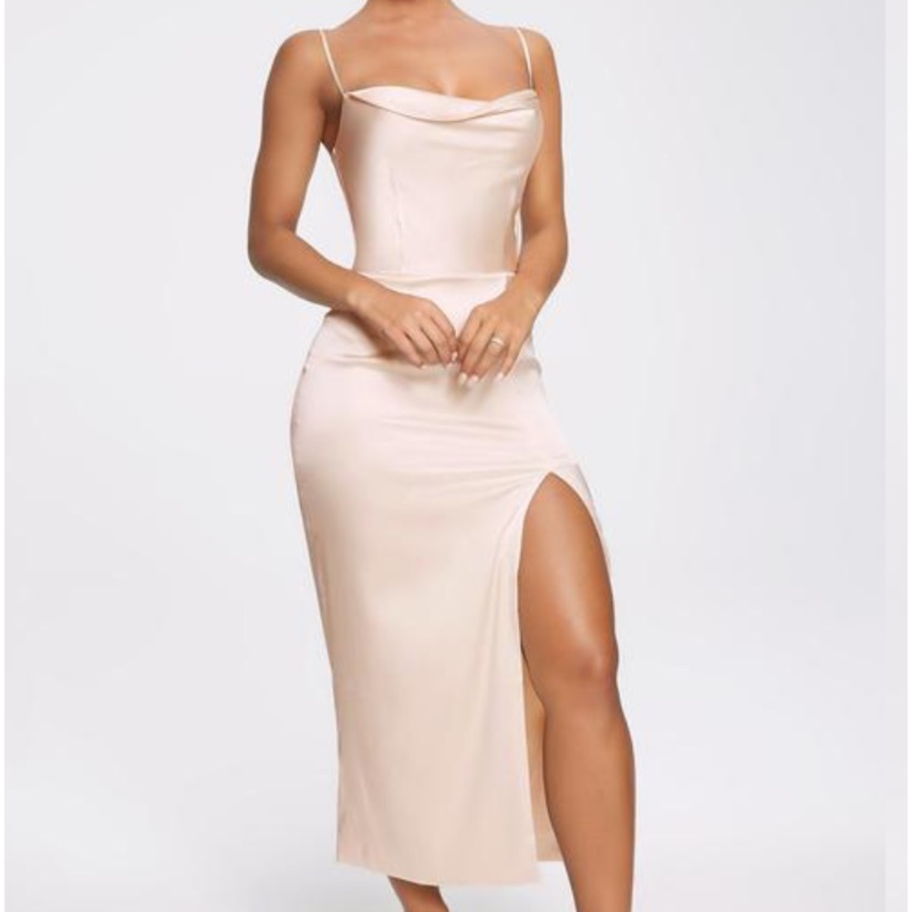 Meshki midi ivory dress